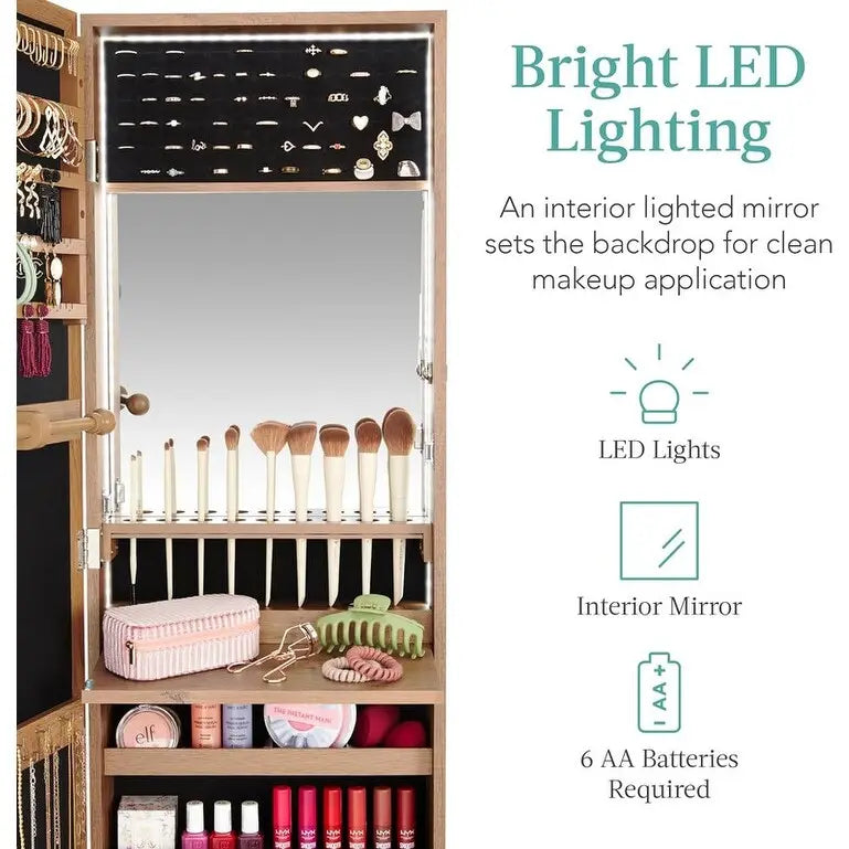 Armoire à bijoux miroir LED