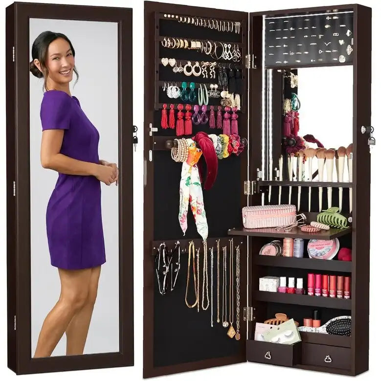 Armoire à bijoux miroir LED