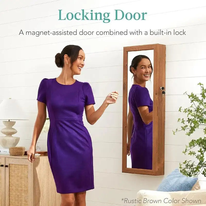 Armoire à bijoux miroir LED