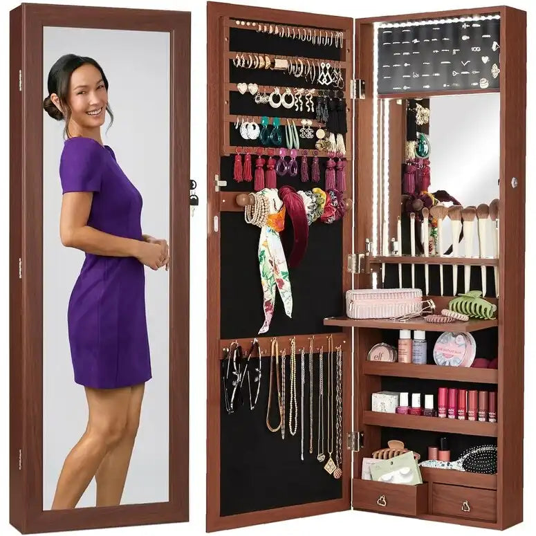 Armoire à bijoux miroir LED