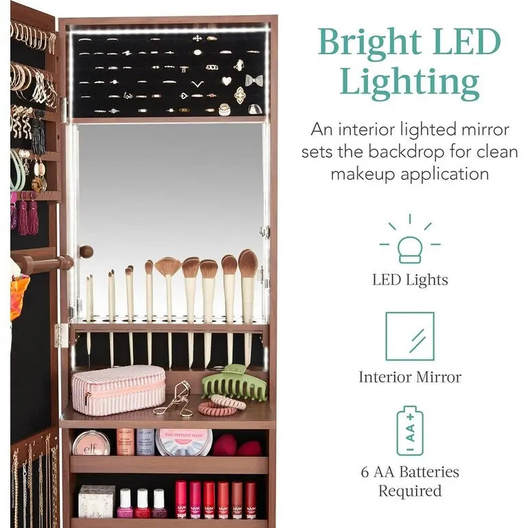 Armoire à bijoux miroir LED