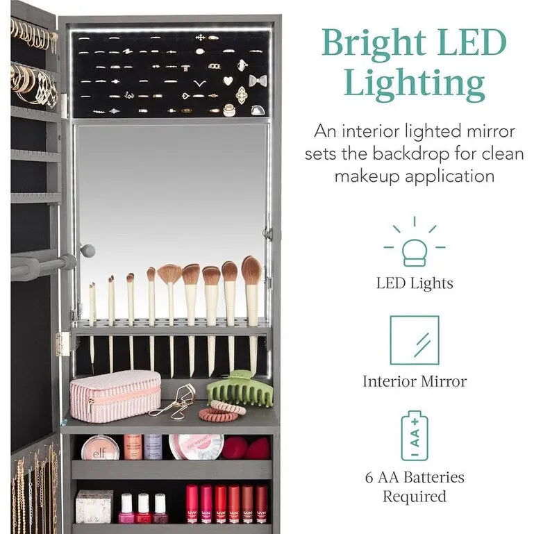 Armoire à bijoux miroir LED