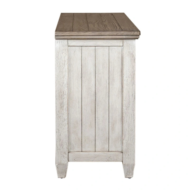 Meuble TV en carreaux de tabac blanc antique