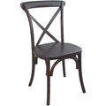 Chaises de salle à manger modernes en bois massif empilables avec dossier en croix (lot de 2)