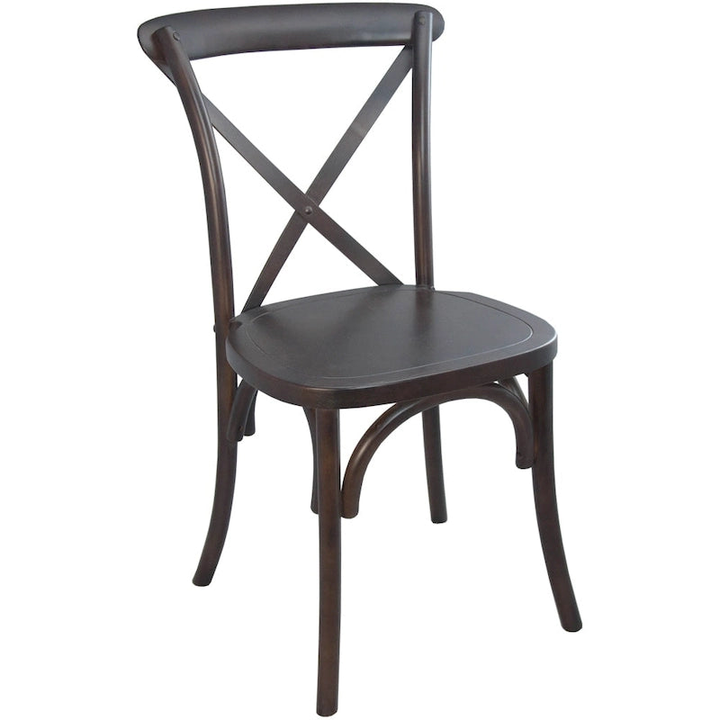 Modern Solid Wood Stacking Cross Back Dining Chairs (Set of 2)