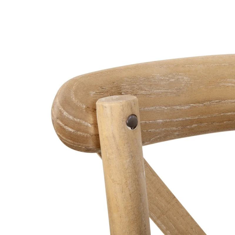 Chaises de salle à manger modernes en bois massif empilables avec dossier en croix (lot de 2)