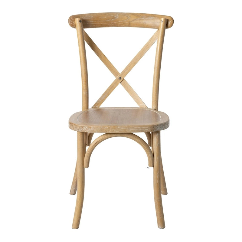 Chaises de salle à manger modernes en bois massif empilables avec dossier en croix (lot de 2)