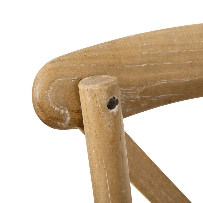 Chaises de salle à manger modernes en bois massif empilables avec dossier en croix (lot de 2)