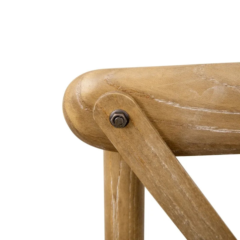 Chaises de salle à manger modernes en bois massif empilables avec dossier en croix (lot de 2)