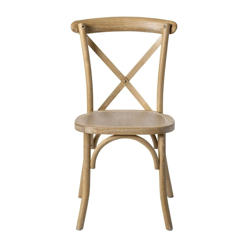 Chaises de salle à manger modernes en bois massif empilables avec dossier en croix (lot de 2)