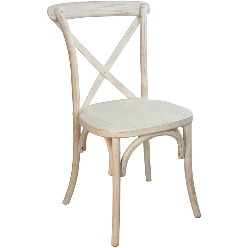 Chaises de salle à manger modernes en bois massif empilables avec dossier en croix (lot de 2)