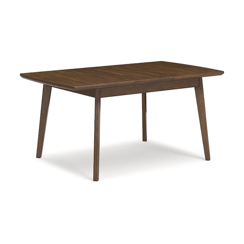 Table à manger télescopique rectangulaire marron en forme de papillon