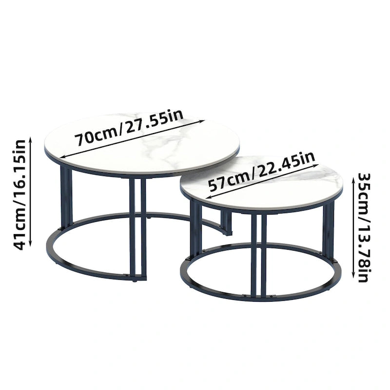 Table basse ronde en pierre frittée