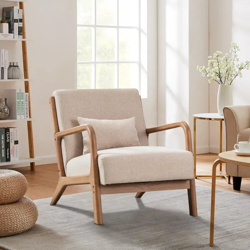 Fauteuil d'appoint moderne en bois massif
