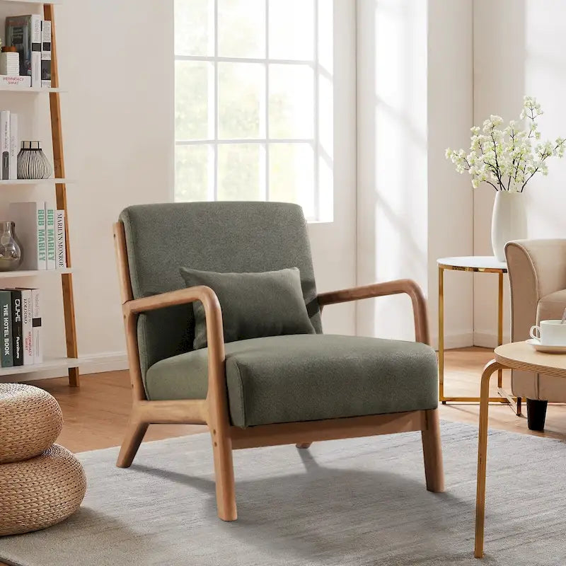 Fauteuil d'appoint moderne en bois massif