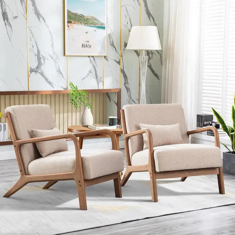 Fauteuil d'appoint moderne en bois massif