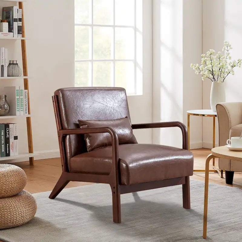 Fauteuil d'appoint moderne en bois massif