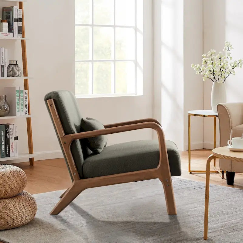Fauteuil d'appoint moderne en bois massif