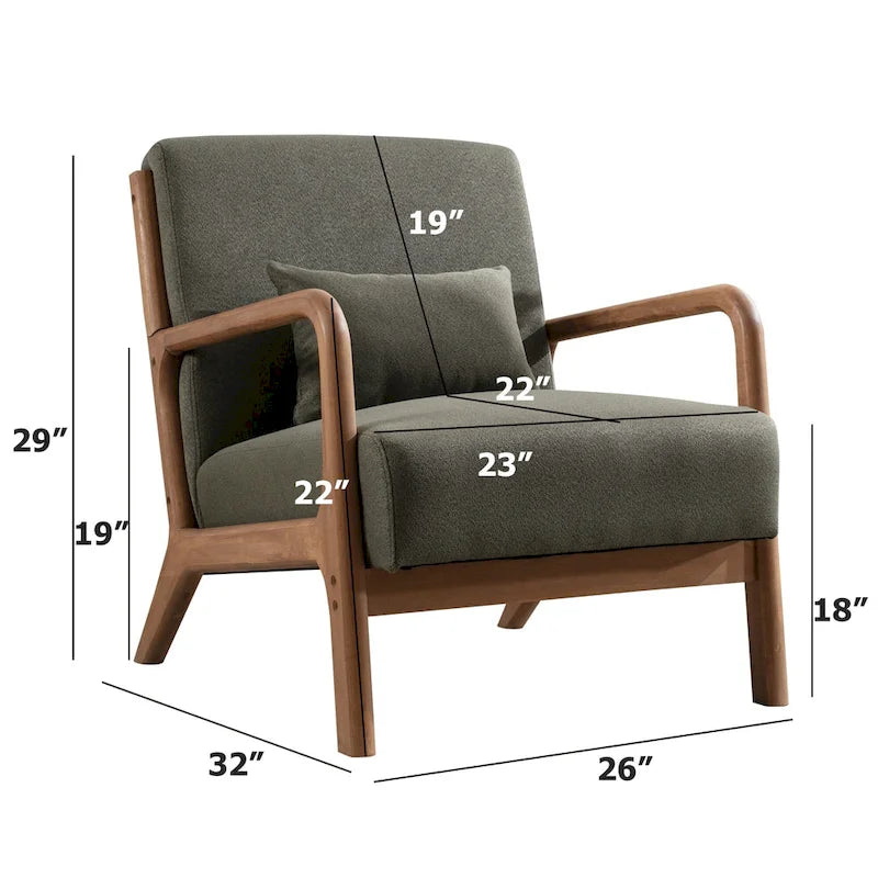 Fauteuil d'appoint moderne en bois massif