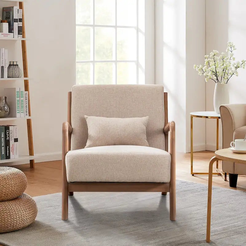 Fauteuil d'appoint moderne en bois massif