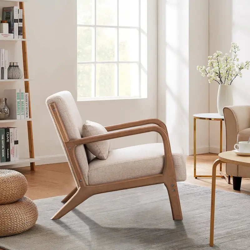 Fauteuil d'appoint moderne en bois massif