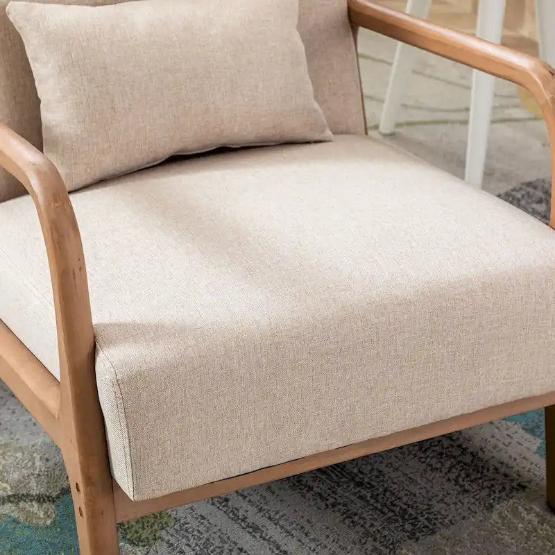 Fauteuil d'appoint moderne en bois massif