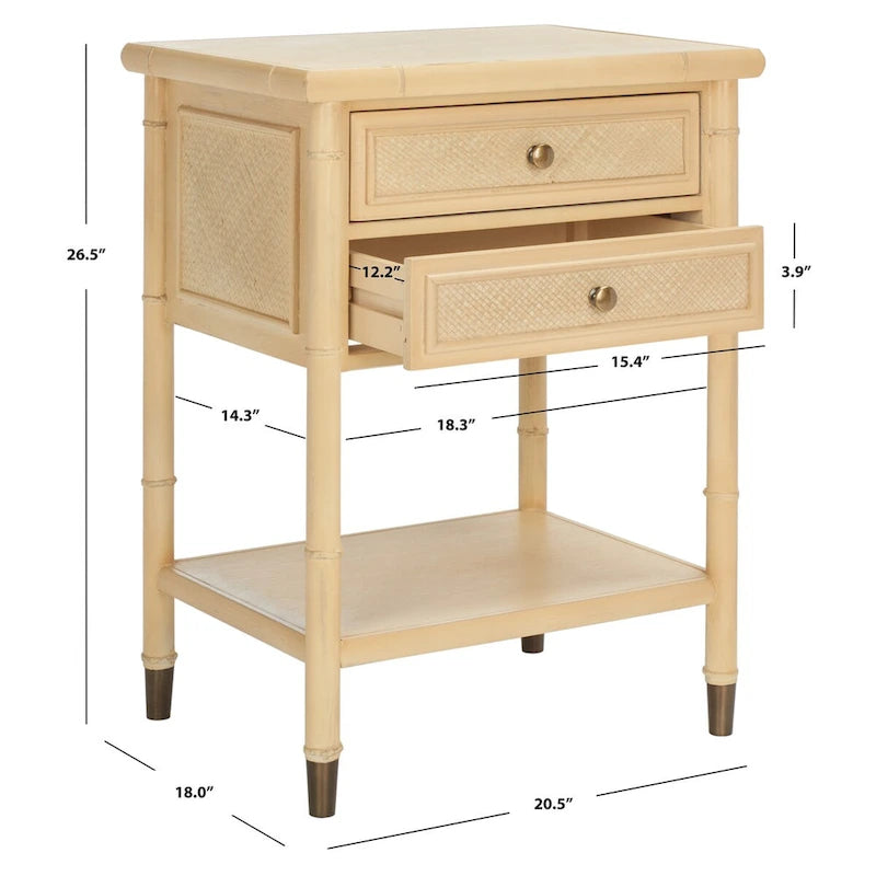 Table d'appoint 2 tiroirs 1 étagère