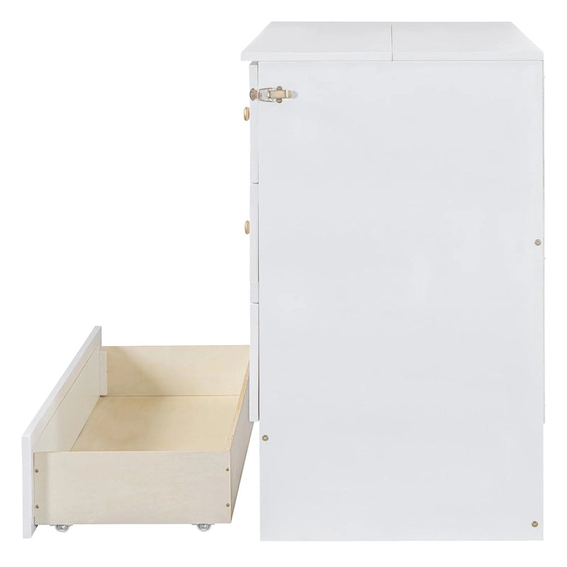 Lit escamotable grand format avec de grands tiroirs