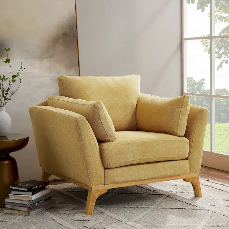 Fauteuil d'appoint moderne avec accoudoirs évasés