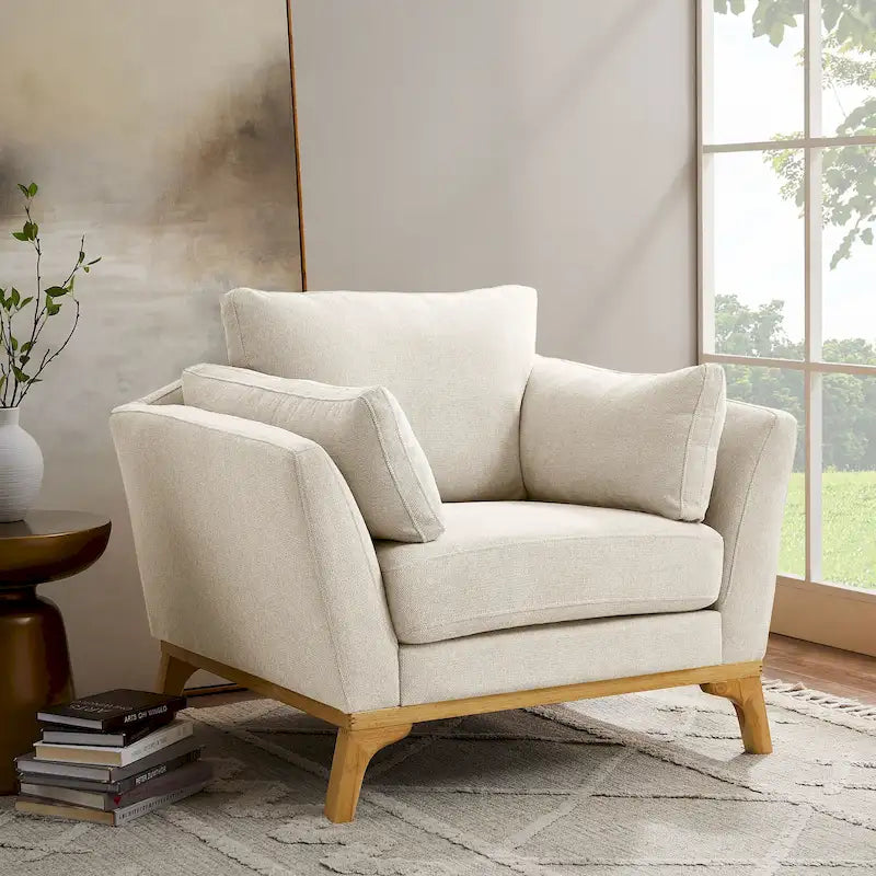Fauteuil d'appoint moderne avec accoudoirs évasés