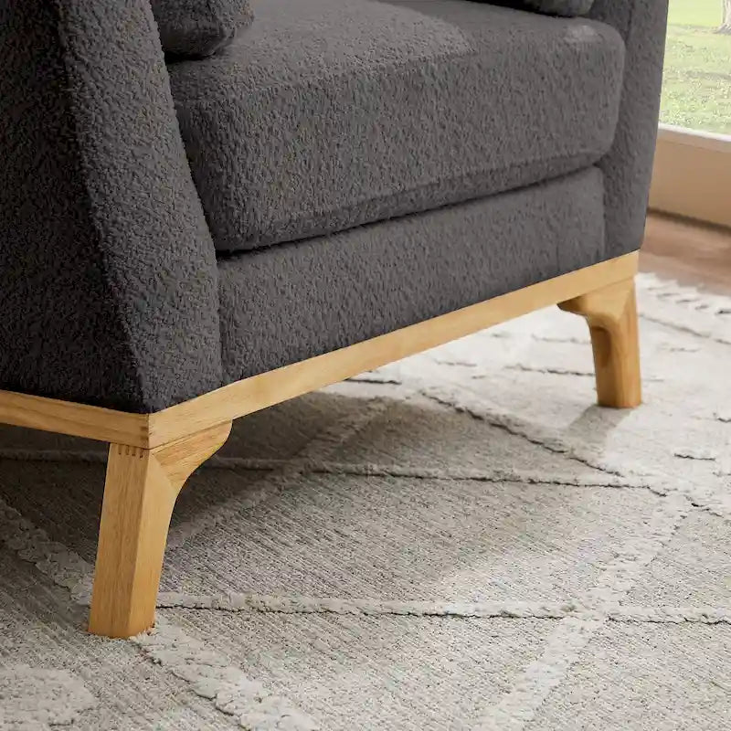 Fauteuil d'appoint moderne avec accoudoirs évasés