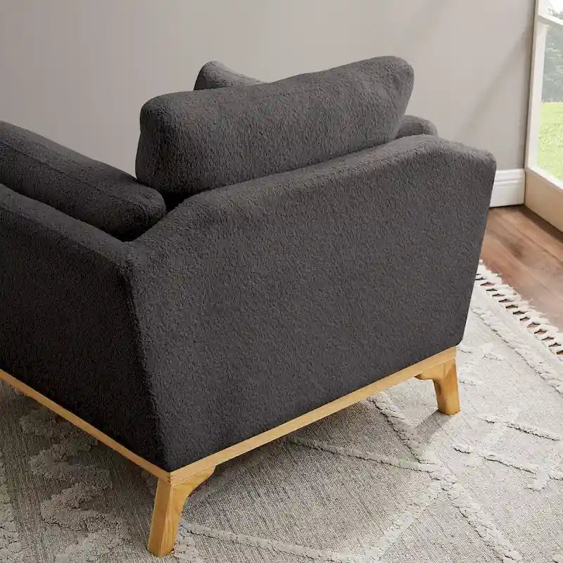 Fauteuil d'appoint moderne avec accoudoirs évasés