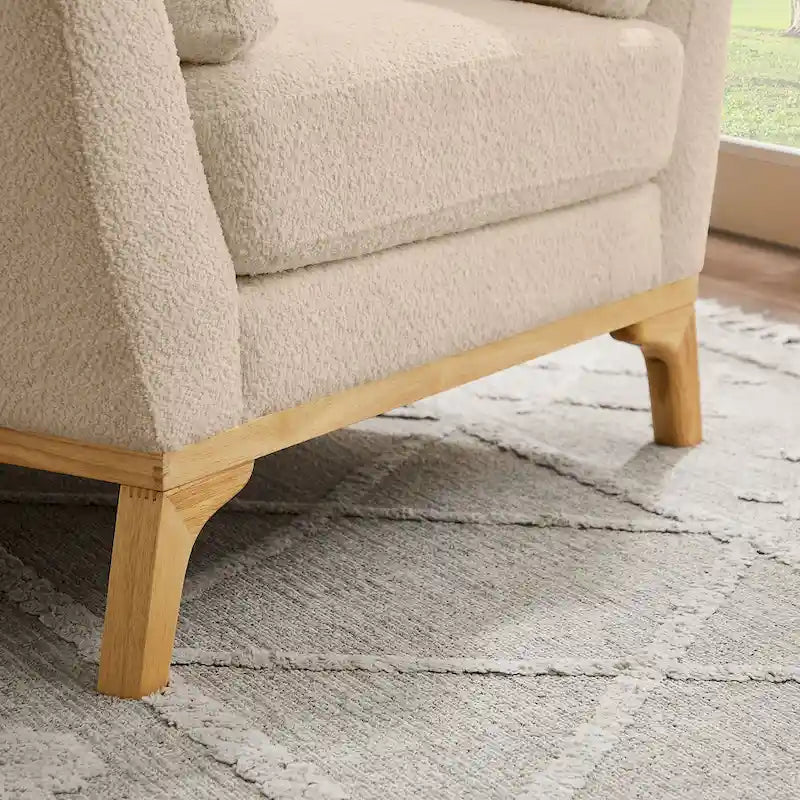 Fauteuil d'appoint moderne avec accoudoirs évasés