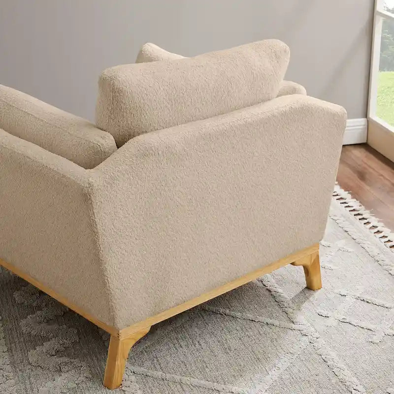 Fauteuil d'appoint moderne avec accoudoirs évasés