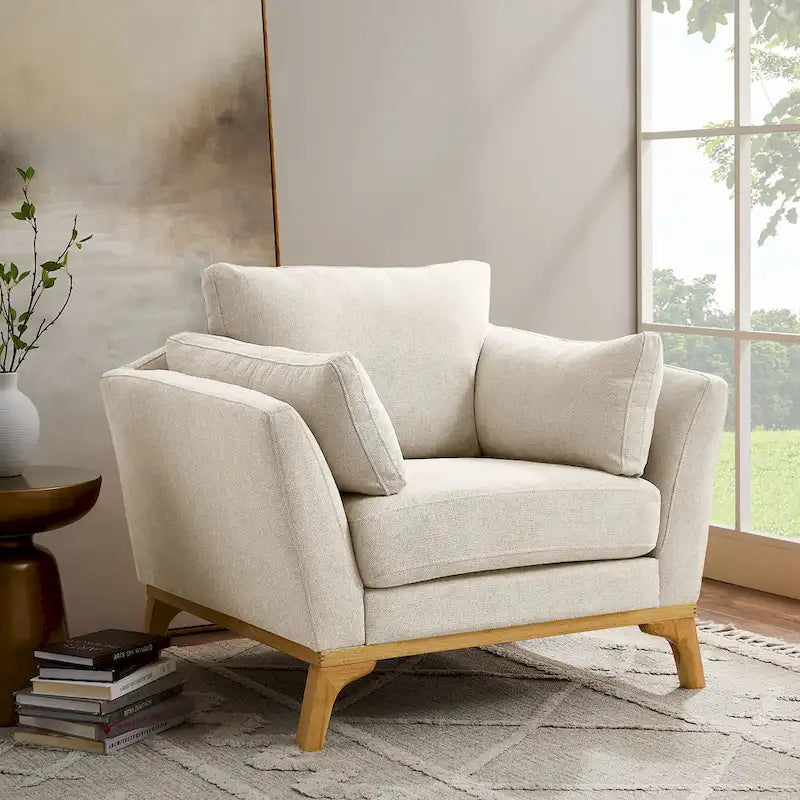 Fauteuil d'appoint moderne avec accoudoirs évasés
