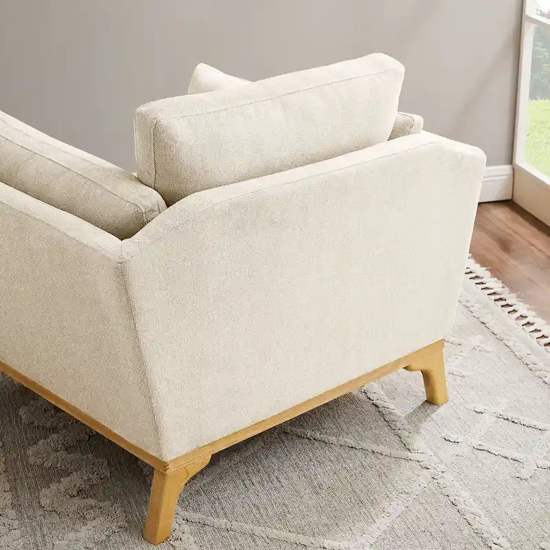 Fauteuil d'appoint moderne avec accoudoirs évasés