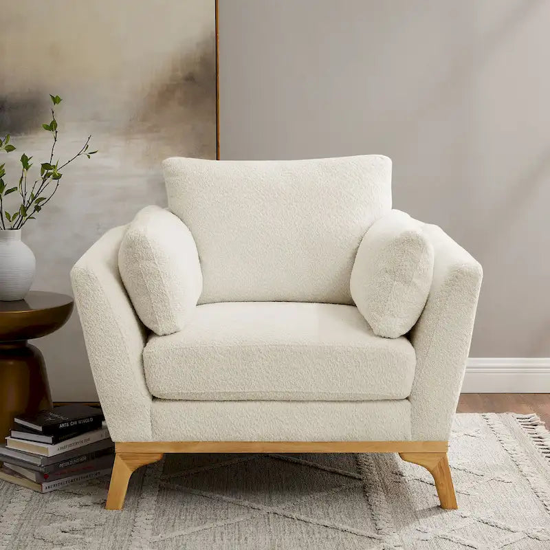 Fauteuil d'appoint moderne avec accoudoirs évasés