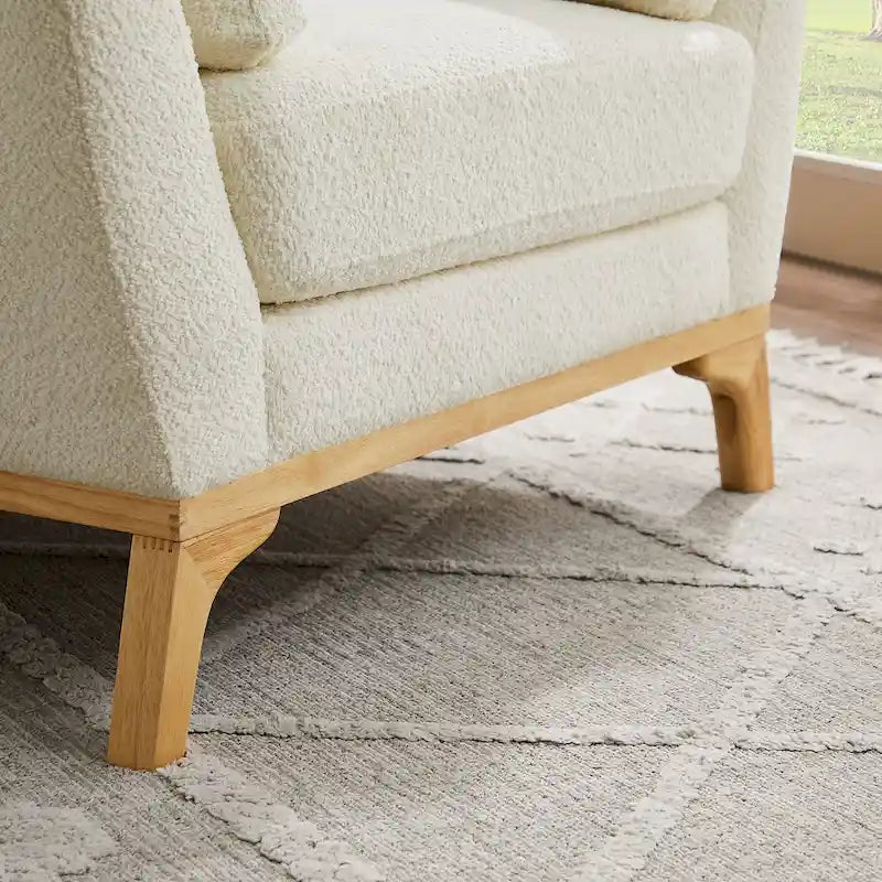 Fauteuil d'appoint moderne avec accoudoirs évasés