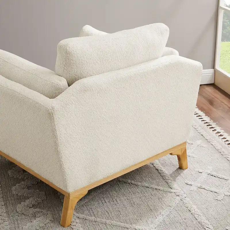 Fauteuil d'appoint moderne avec accoudoirs évasés