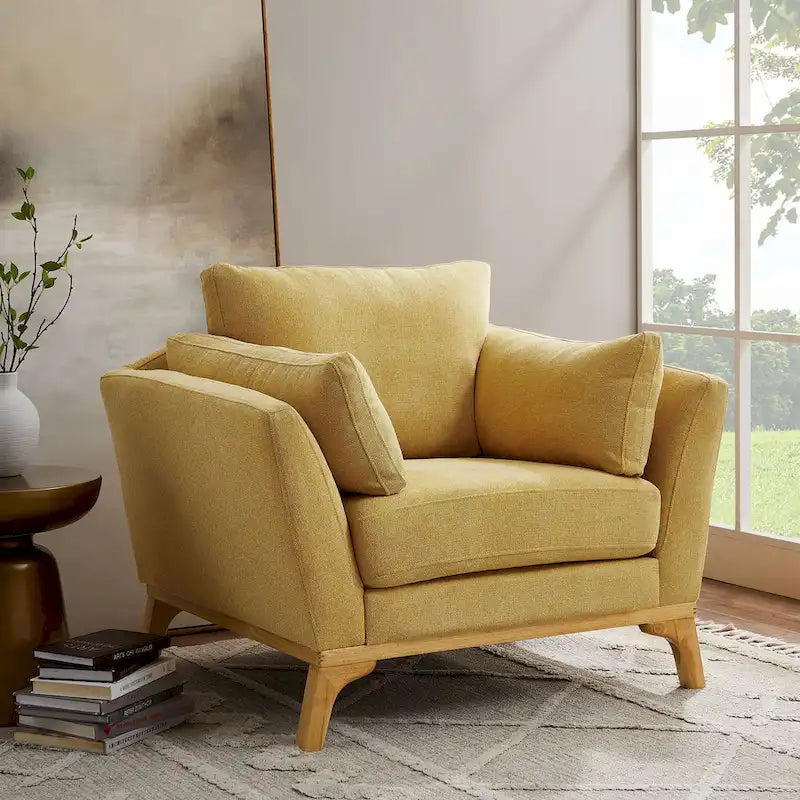 Fauteuil d'appoint moderne avec accoudoirs évasés