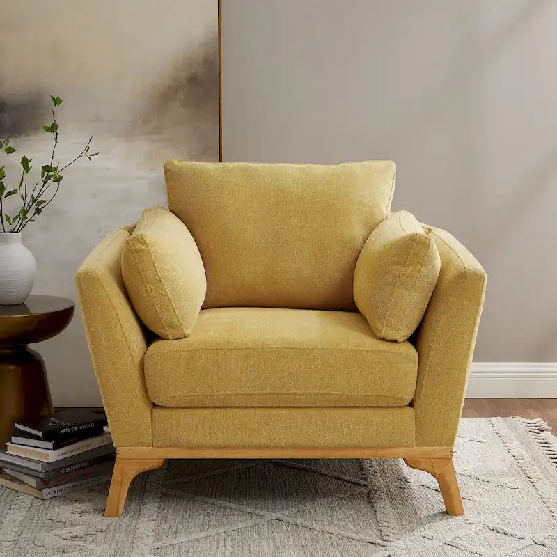 Fauteuil d'appoint moderne avec accoudoirs évasés