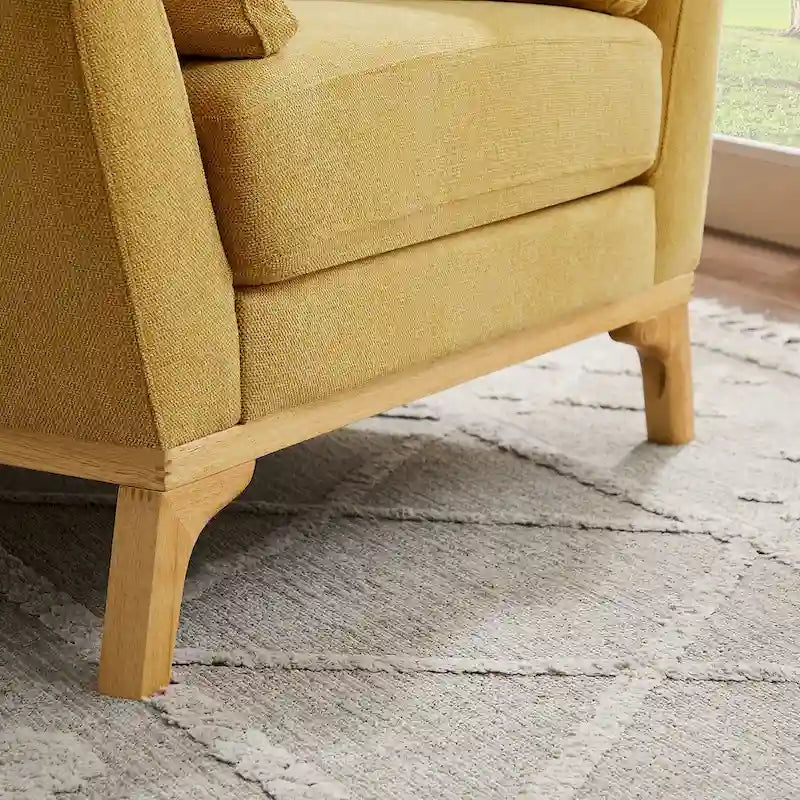 Fauteuil d'appoint moderne avec accoudoirs évasés