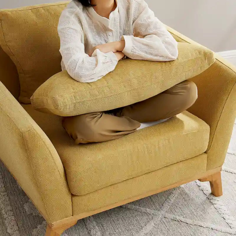 Fauteuil d'appoint moderne avec accoudoirs évasés