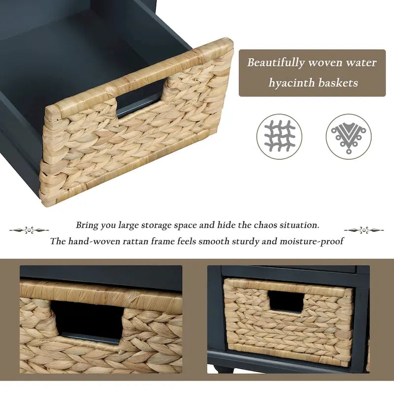 Banc de rangement rustique avec étagère à chaussures