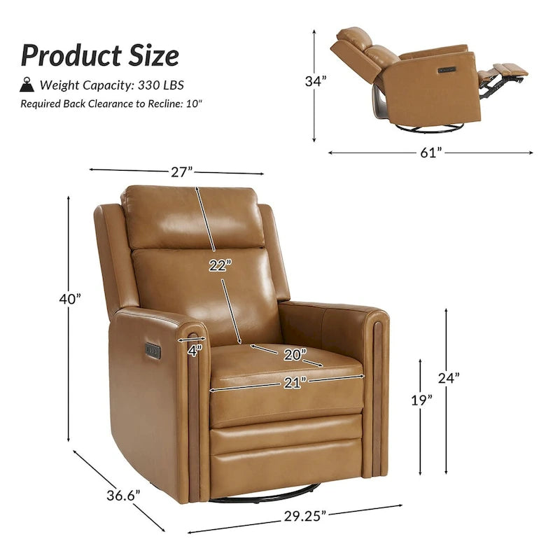 Fauteuil inclinable électrique berçant et pivotant