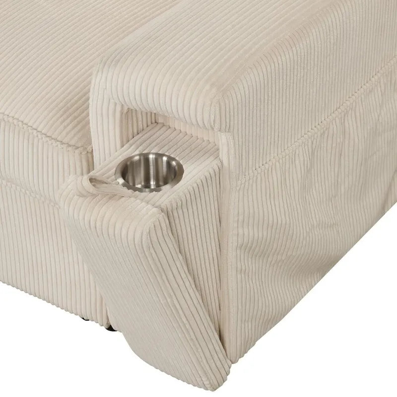 Pochette de rangement rembourrée et deux porte-gobelets pour canapé convertible