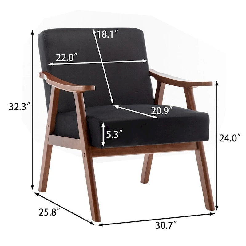 Chaise Moderne du Milieu du Siècle, Chaise de Salon à Cadre en Bois Massif