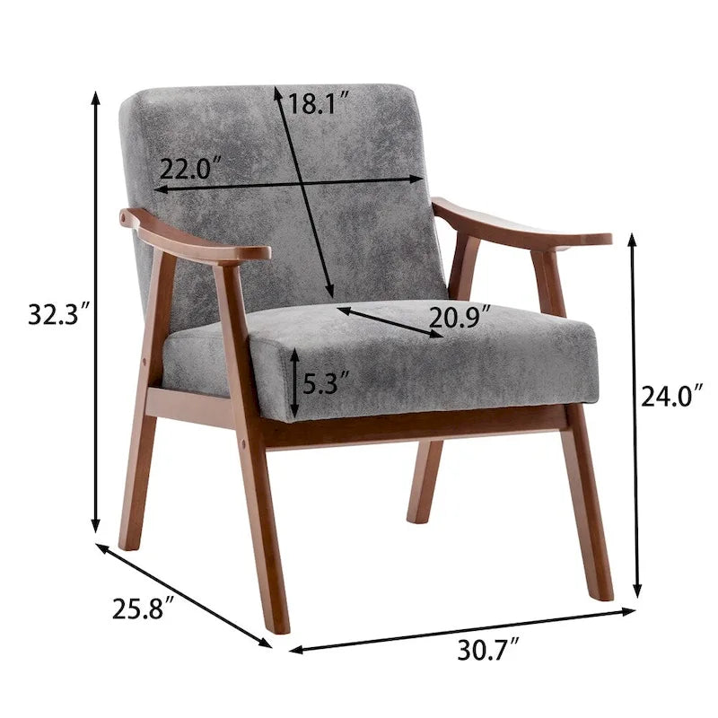Chaise Moderne du Milieu du Siècle, Chaise de Salon à Cadre en Bois Massif