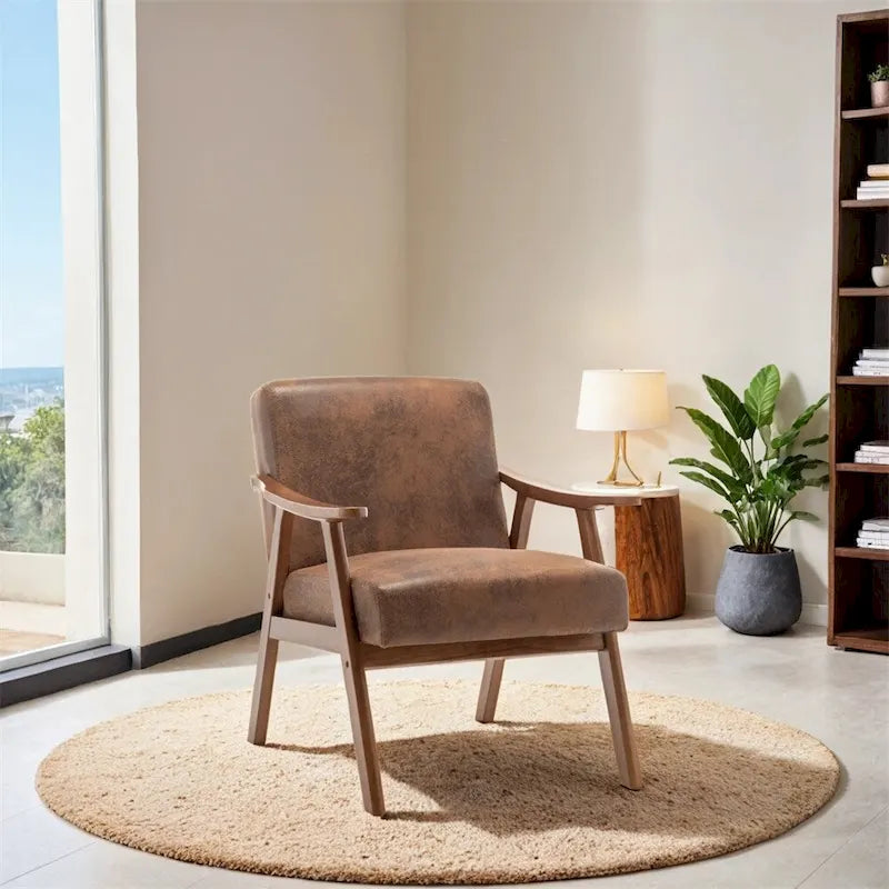 Chaise Moderne du Milieu du Siècle, Chaise de Salon à Cadre en Bois Massif