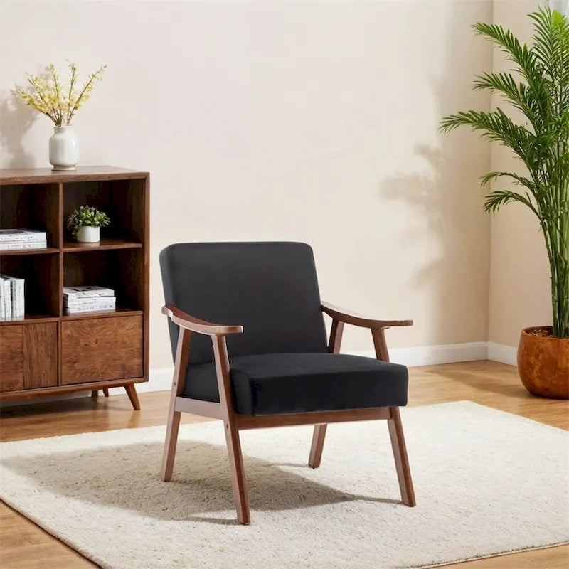Chaise Moderne du Milieu du Siècle, Chaise de Salon à Cadre en Bois Massif
